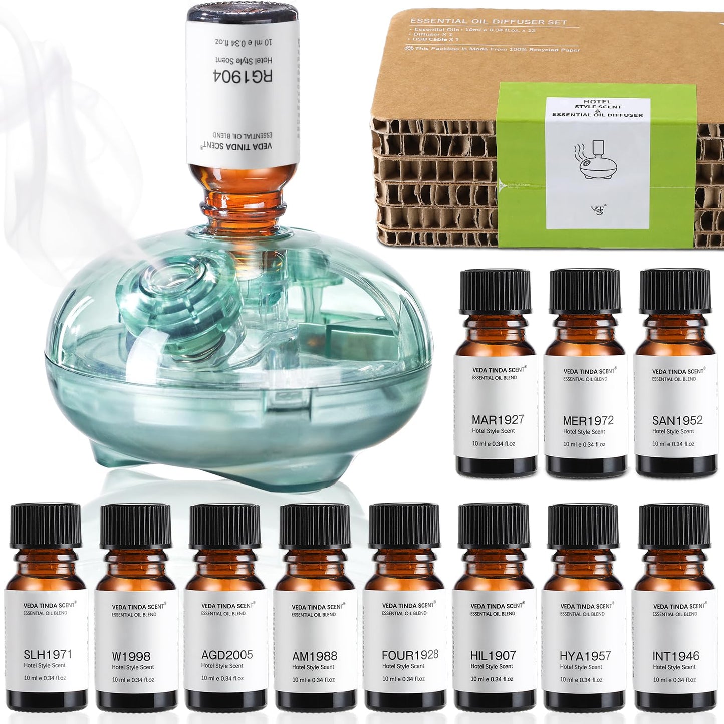 VEDA TINDA SCENT Waterless Diffuser – 12 Pack Hotel Fragrance Oils