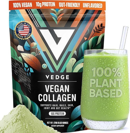VEDGE Vegan Collagen Powder – Plant-Based Peptides for Hair, Skin & Nails