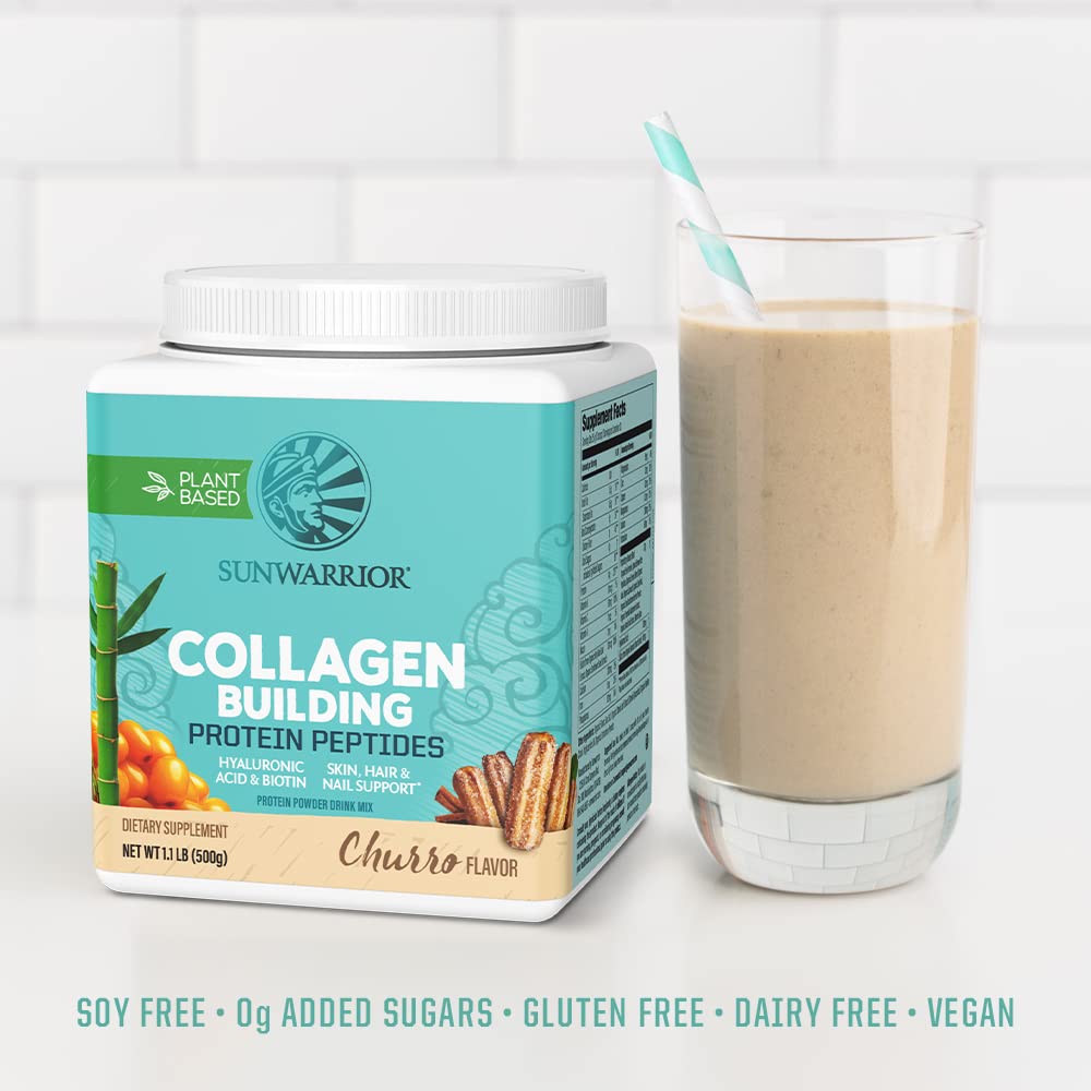 Sunwarrior Vegan Collagen Protein Powder for Women – Churro Flavor, Plant-Based, No Added Sugar, Gluten & Dairy Free
