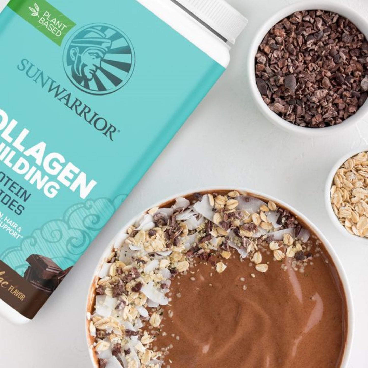 Sunwarrior Vegan Collagen Protein Powder for Women – Chocolate (40 Servings) | Plant-Based, Silica, Non-GMO