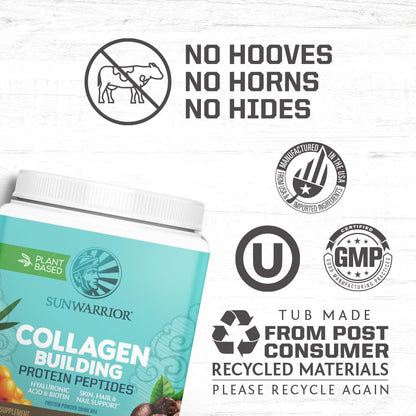 Sunwarrior Vegan Collagen Protein Powder for Women – Coffee Flavor, Plant-Based, Non-GMO, 20 Servings
