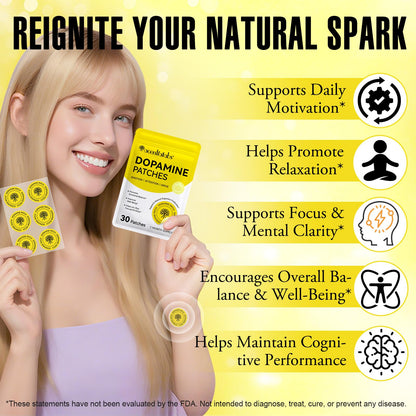 Dopamine Patches – 60Pcs Vegan Mood Boost & Daily Wellness | Plant-Based Mood Support for Men & Women