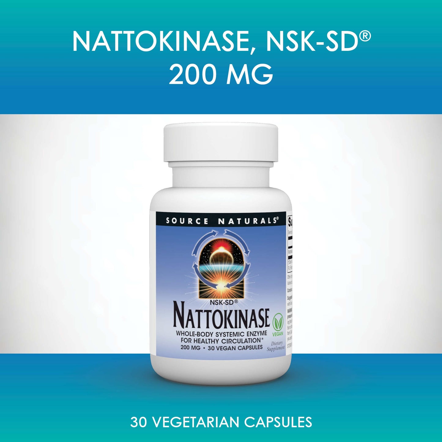 Source Naturals NSK-SD Nattokinase, 200 mg, 30 Vegetarian Capsules – Supports Healthy Circulation