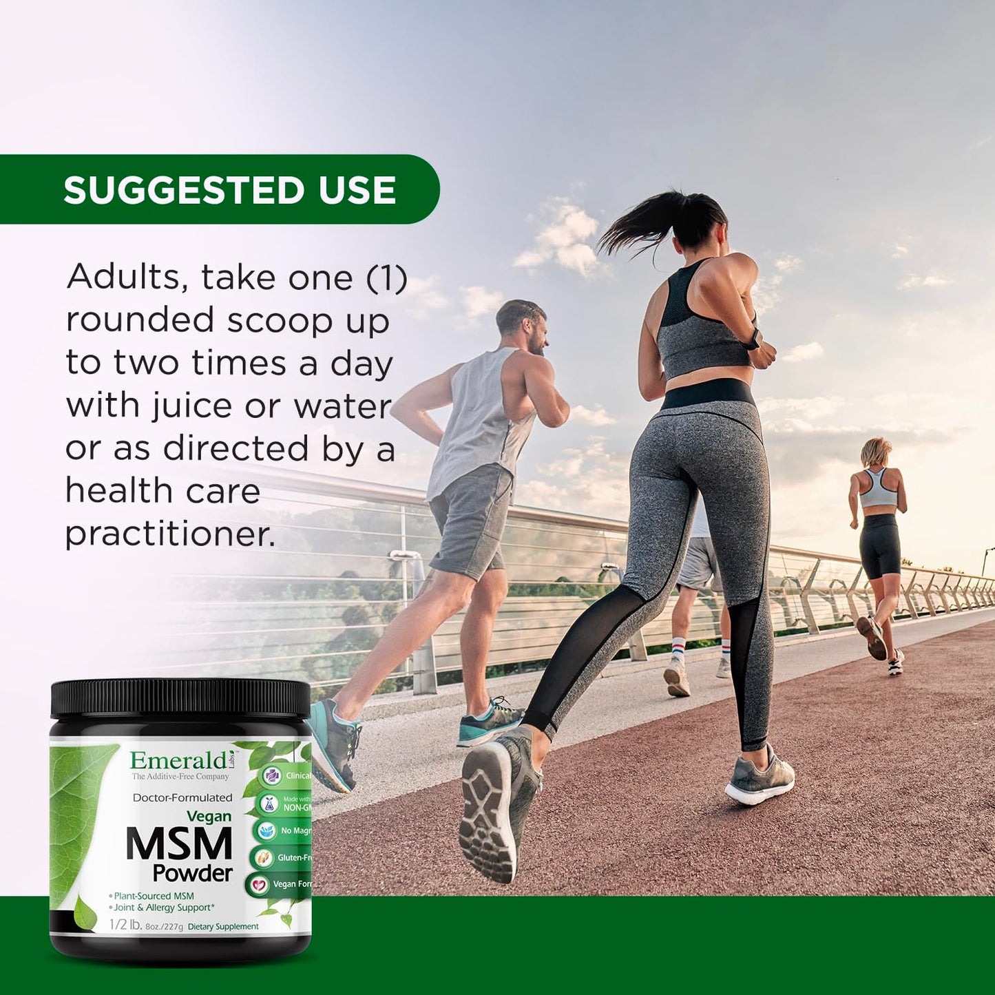 EMERALD LABS MSM Powder - Plant-Sourced Methylsulfonylmethane Supplement for Liver Detox, Joint Health, Skin Health & More - Vegan, Gluten-Free - 8 oz