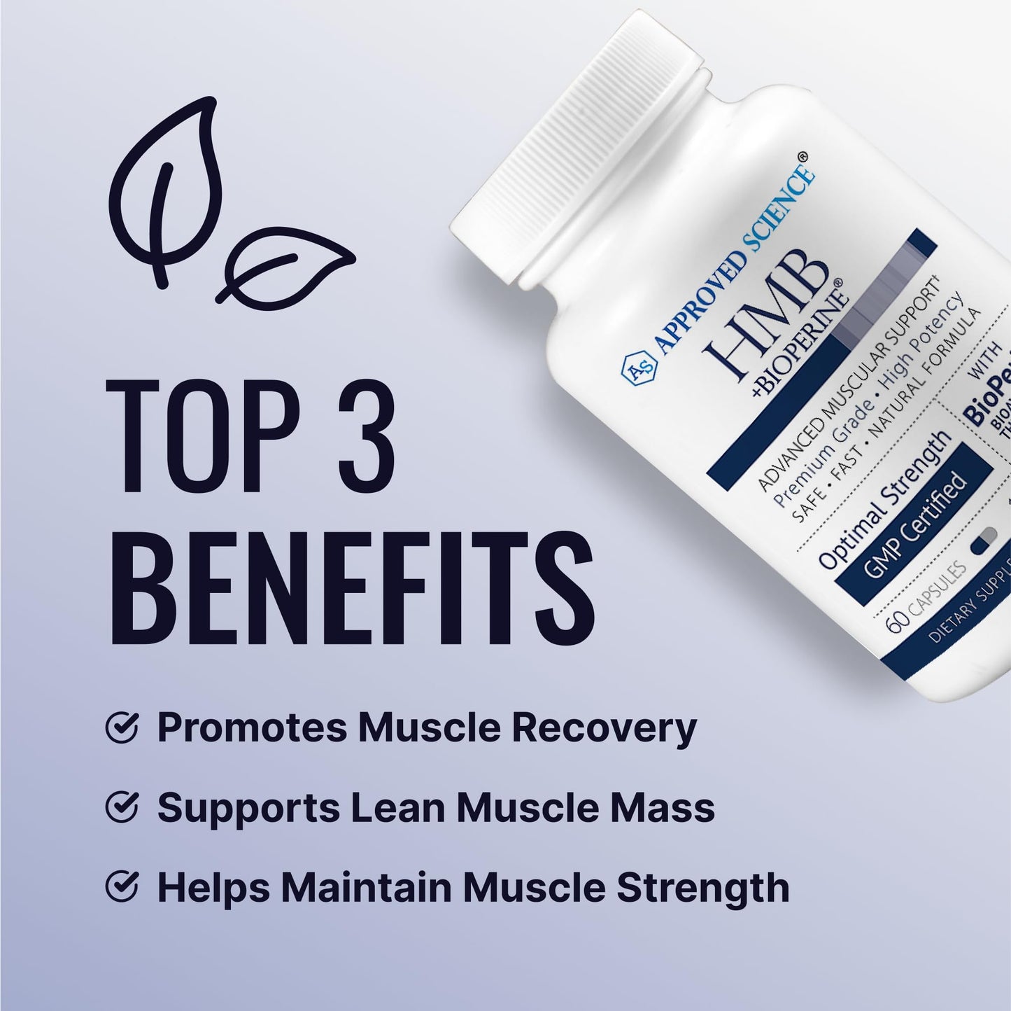 Approved Science HMB - Supports Muscles and Exercise - 1500mg HMB, BioPerine, 60 Vegan Capsules