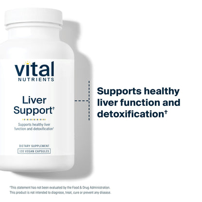 Vital Nutrients Liver Support Milk Thistle & Curcumin | Vegan, Gluten-Free | 120 Capsules
