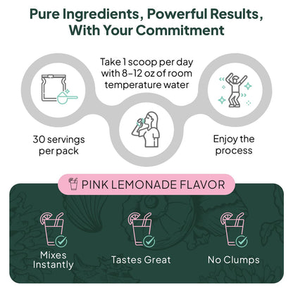 Organics Ocean Krealyte Fusion: Instantized Creatine Monohydrate + Electrolytes, Pink Lemonade, 30 Servings