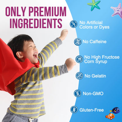 Kids Immune Support Gummies – Vitamins C, Zinc & Echinacea (90 Gummies) | Non-GMO, Gluten-Free & Vegan