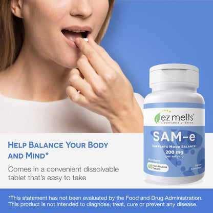 EZ Melts Dissolvable SAM-e 200 mg – Sugar-Free 2-Pack (1-Month Supply)