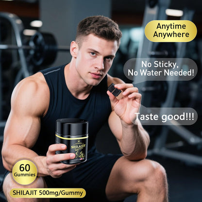 Eullsi Pure Himalayan Shilajit Gummies + Ashwagandha for Energy, Stamina & Immune Support | Vegan Non-GMO, 180 Count