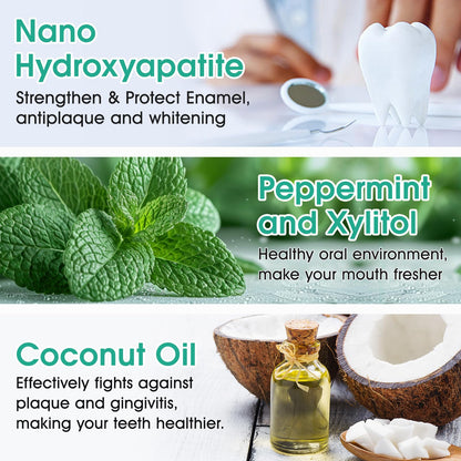 Hydroxyapatite Toothpaste Tablets – Natural Peppermint, Fluoride Free, Travel Friendly