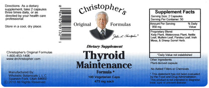 Christopher's Original Formulas Thyroid Maintenance Capsule – 100 Count