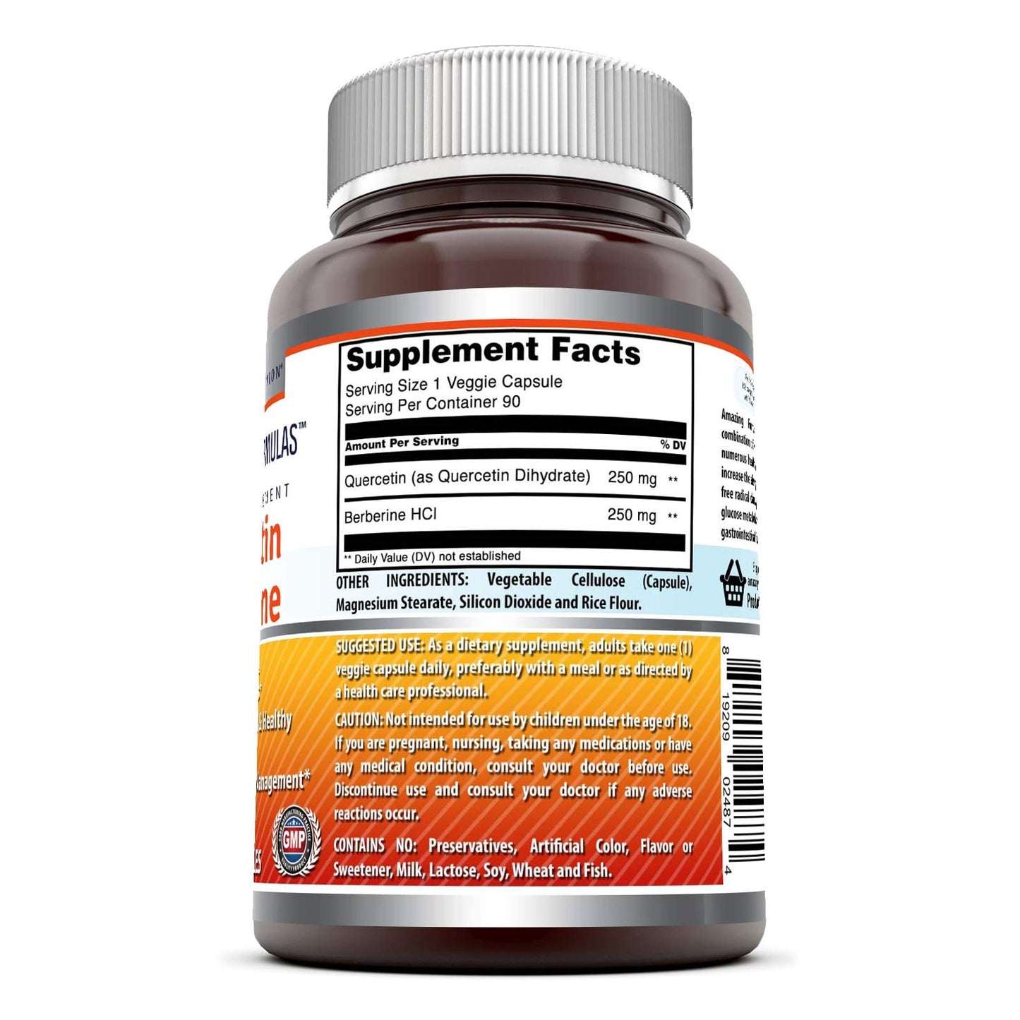 Quercetin Berberine 500 mg – Veggie Capsule | Non-GMO | Gluten Free | USA Made