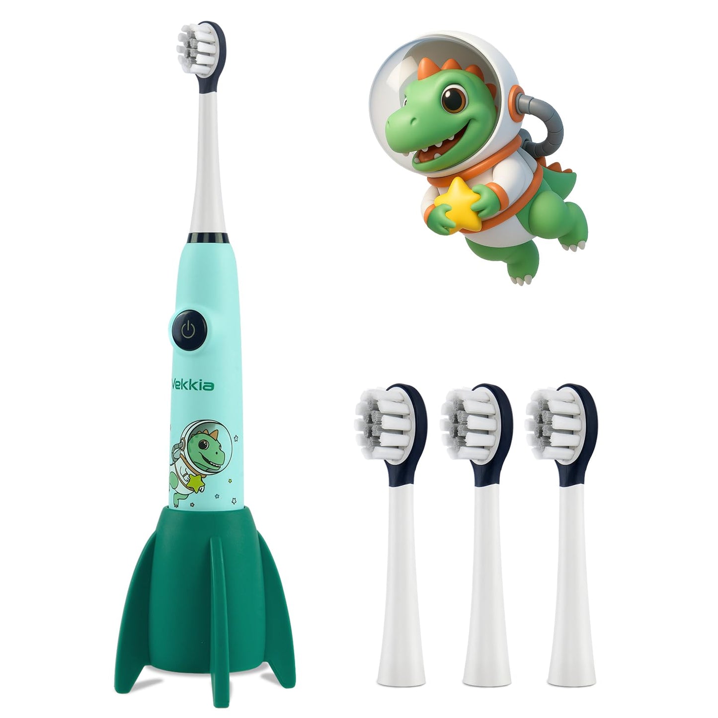 Vekkia Sonic Kids Electric Toothbrush 5-12+ | 2-Min Timer, 3 Modes, 35,000 VPM, IPX8
