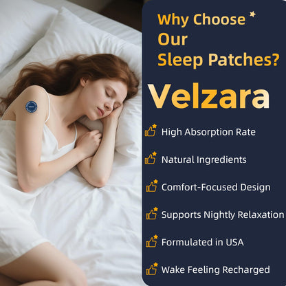 Velzara Natural Sleep Patches Support A Peaceful Nights – Gentle & Convenient – 30 Patches