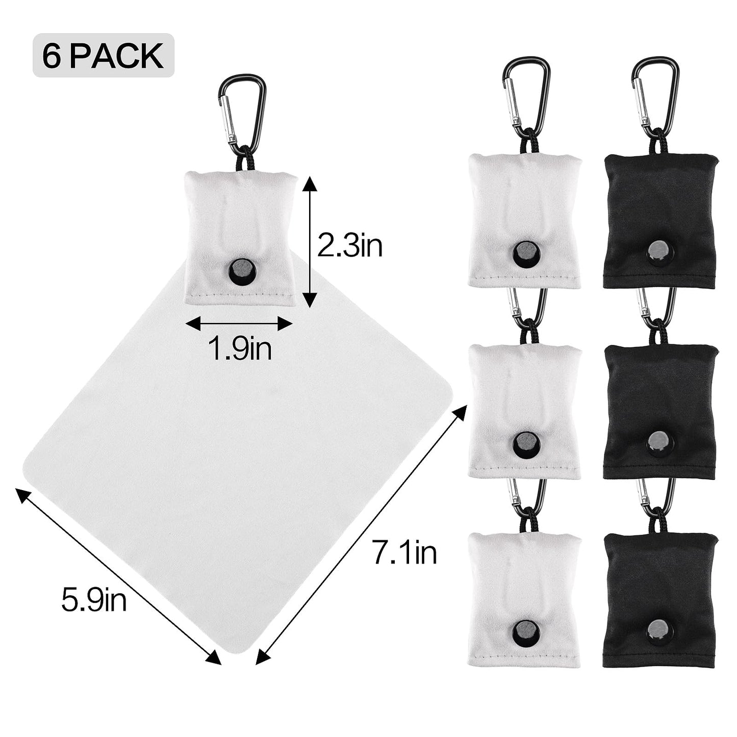Vemiss 6 Pack Microfiber Cleaning Cloths for Glasses, Screens & More | Reusable, Portable Keychain Kit