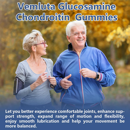 Vemluta 2 Packs Glucosamine Chondroitin Gummies – 3000mg Joint Support (120 Ct)