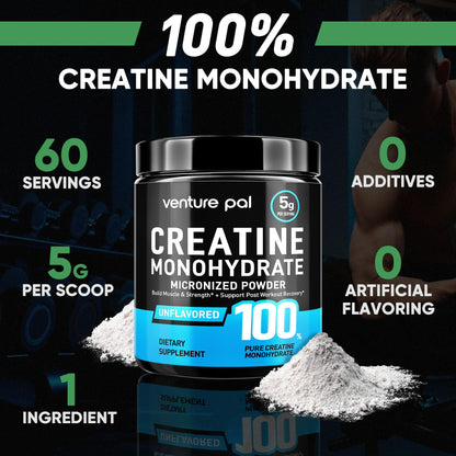 Venture Pal Micronized Creatine Monohydrate – Pure Unflavored Powder