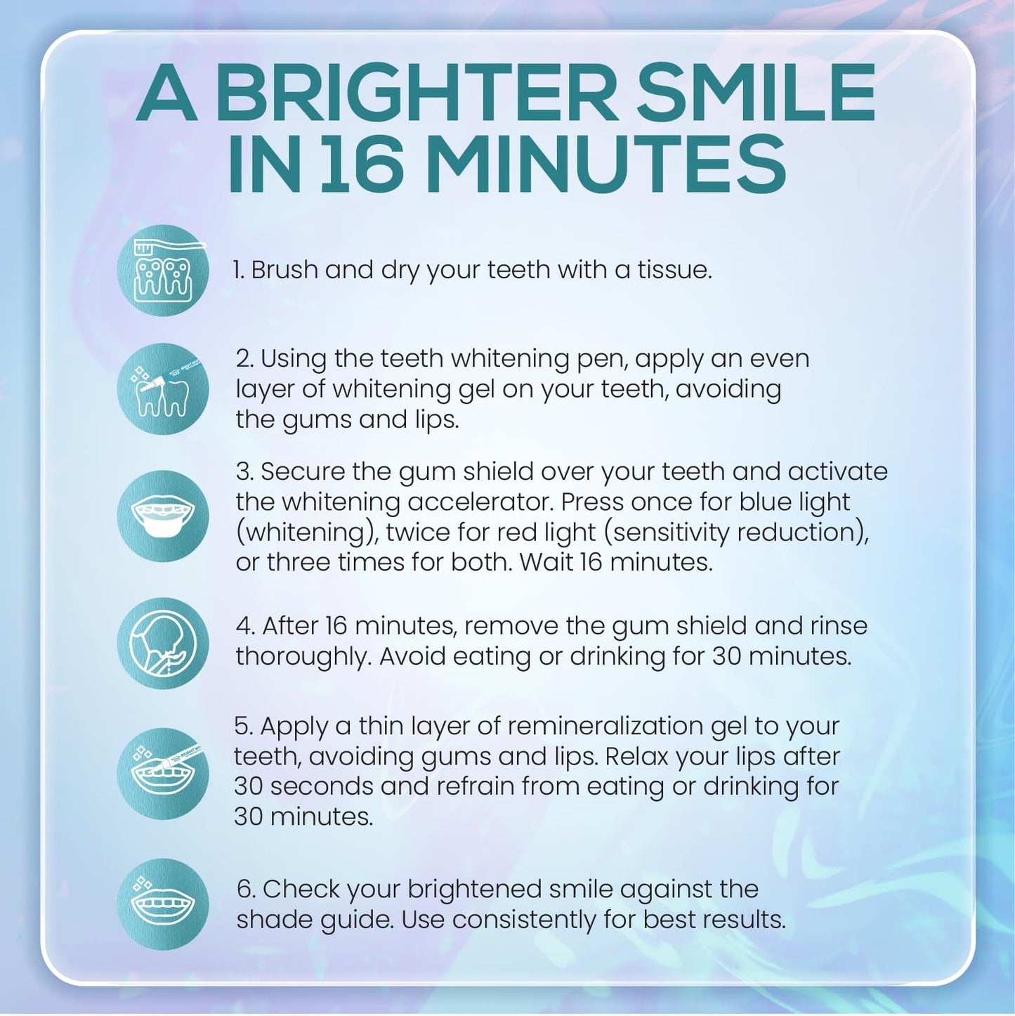 Venus Visage Teeth Whitening Kit with LED Light – 16-Min Non-Sensitive Whitening