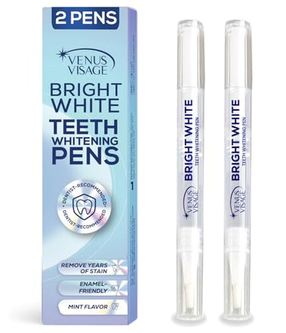 Venus Visage Award-Winning Teeth Whitening Pen – Mint, Low Sensitivity, 20+ Uses (2 Pens)