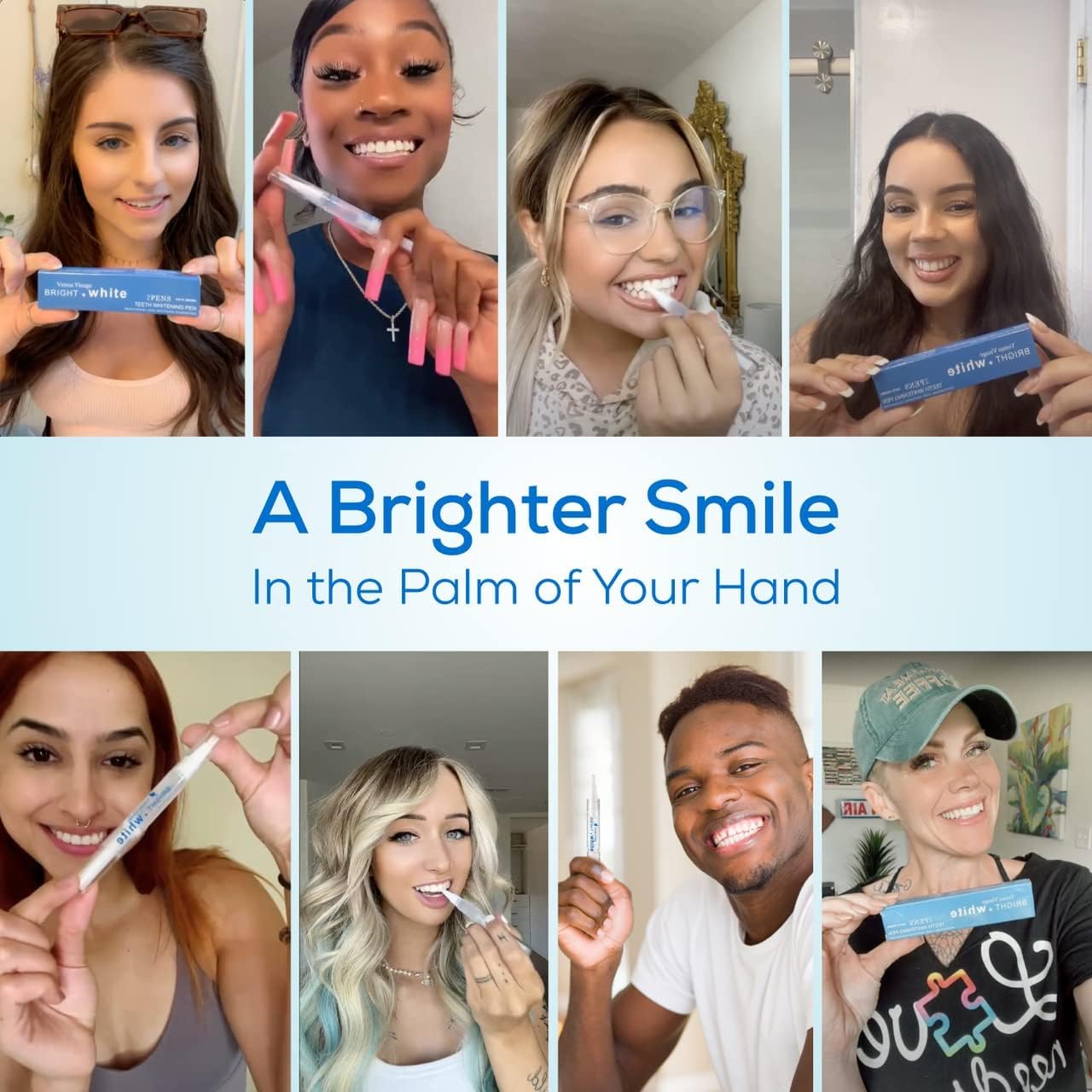 Venus Visage Award-Winning Teeth Whitening Pen – Mint, Low Sensitivity, 20+ Uses (2 Pens)