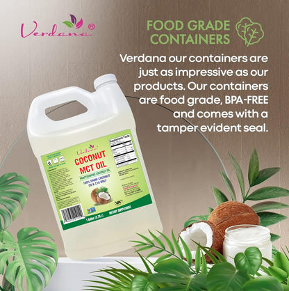Verdana MCT Oil – 100% Coconut-Derived, 1 Gal | Kosher, Vegan, Non-GMO