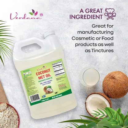 Verdana MCT Oil – 100% Coconut-Derived, 1 Gal | Kosher, Vegan, Non-GMO