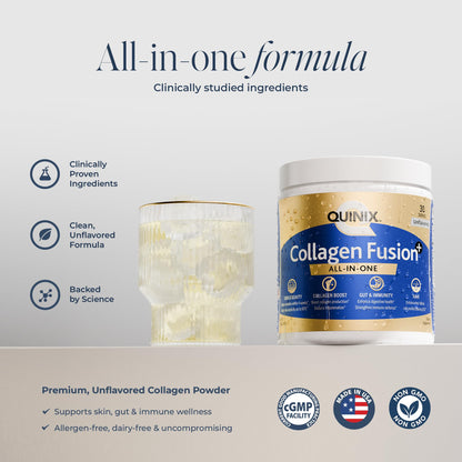Collagen Fusion+ 7-in-1 Powder with VERISOL® & ImmunoLin® – Skin, Hair, Nails, Joints & Gut (Unflavored, 30 Servings)