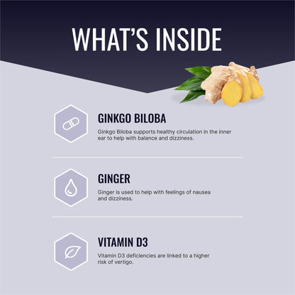 Approved Science VertiSyl – Ginkgo Biloba, Ginger, Vitamin D3, BioPerine | 60 Capsules, 1 Month Supply
