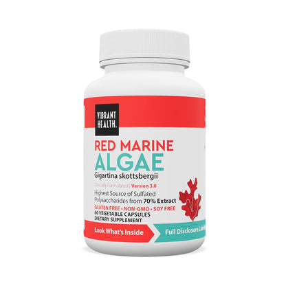 Vibrant Health: Gigartina Red Marine Algae – Plant-Based Immune Support, 60 Capsules (FFP)