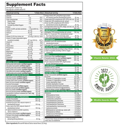 Vibrant Health Green Vibrance | 65 Plant-Based Superfoods, 25 Billion Probiotics, 83 Servings