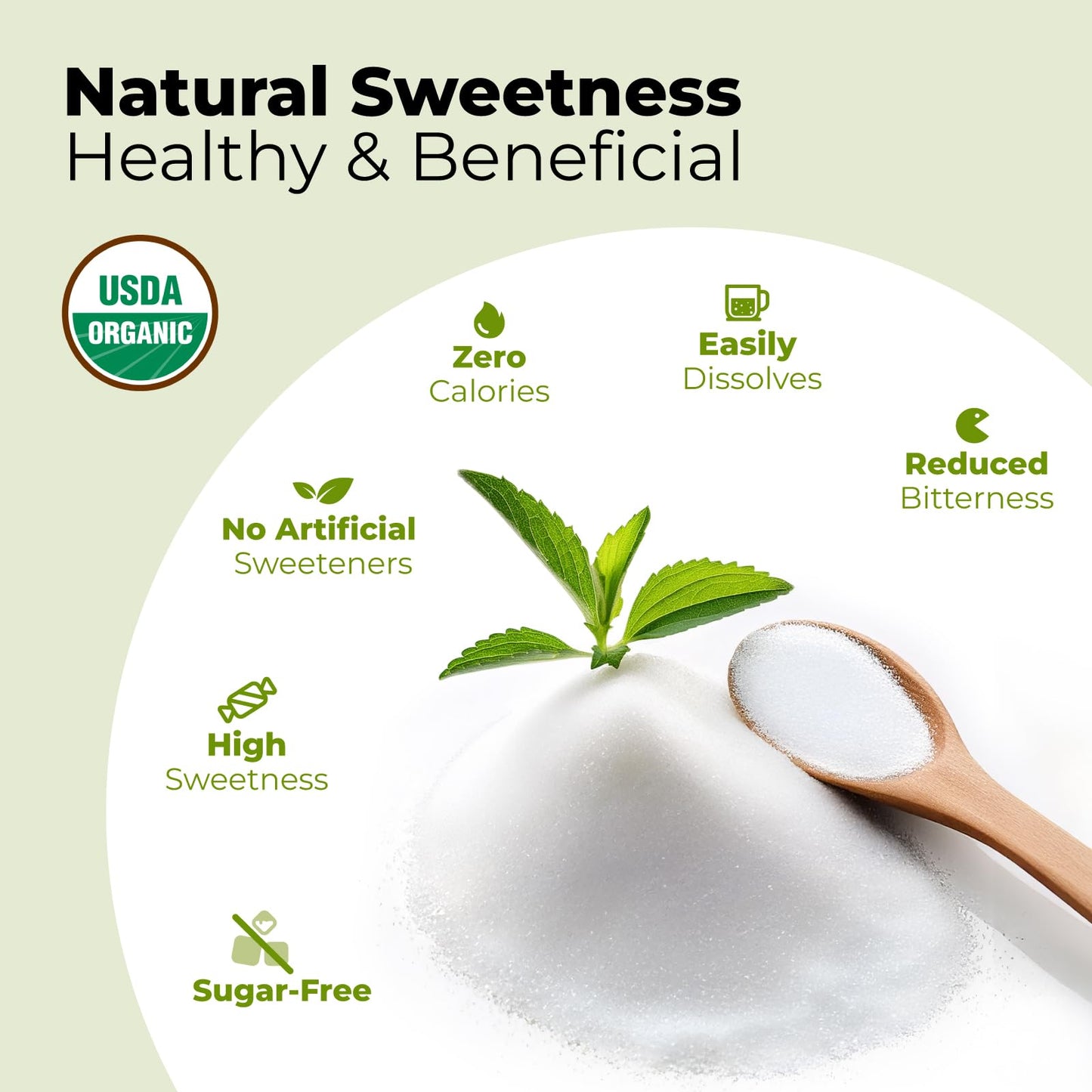 Viccoky Organic Stevia Powder – Pure, Zero-Calorie Sugar Substitute (18oz) | Keto & Vegan Friendly