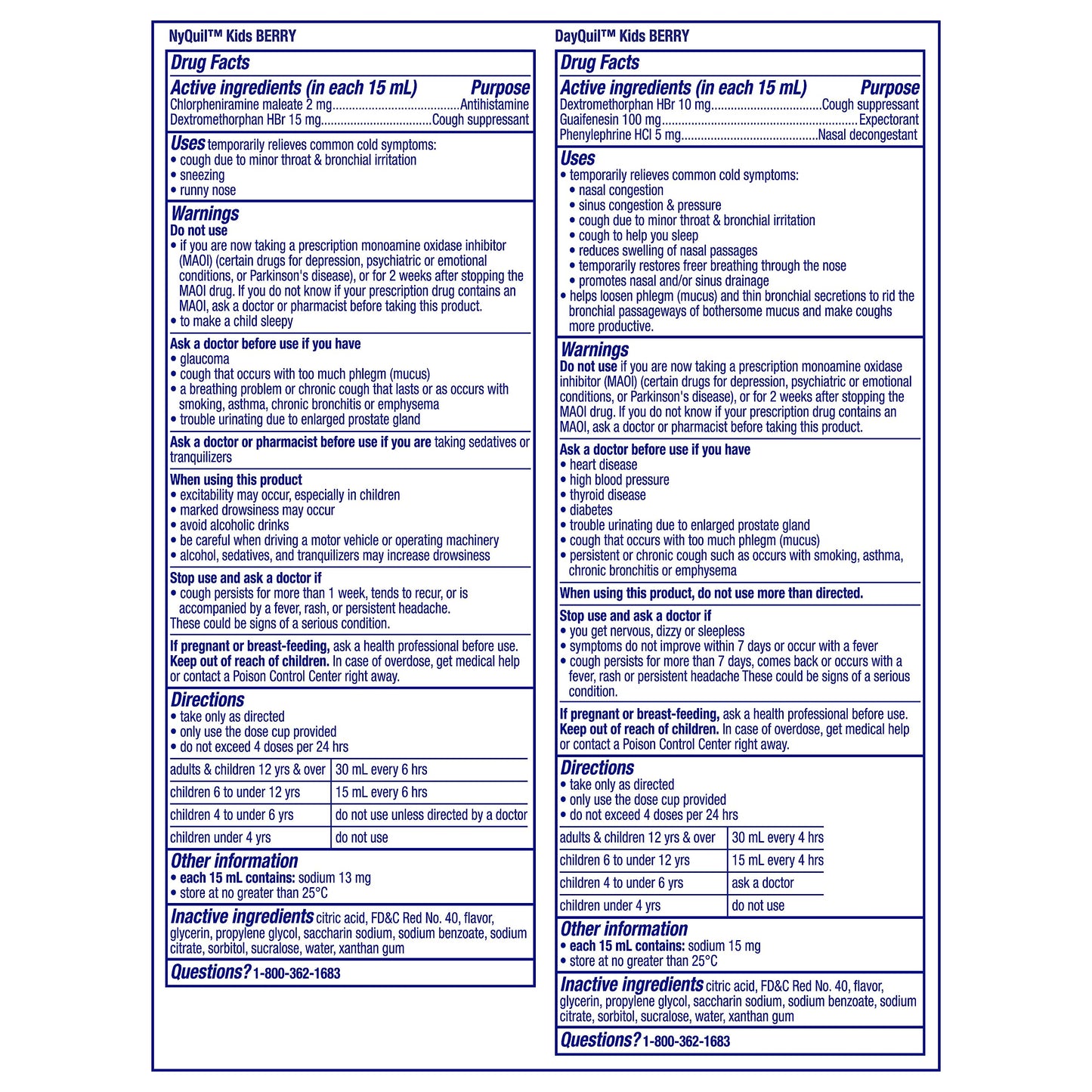 Vicks Kids DayQuil & NyQuil Berry Co-Pack – 6+ Multi-Symptom Relief