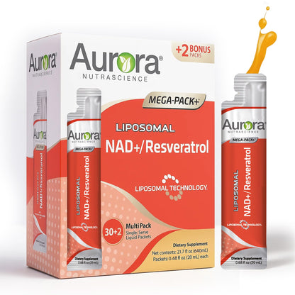 Vida Lifescience Liposomal NAD+ + Resveratrol — Vegan, Gluten-Free, Non-GMO (32 Packets)