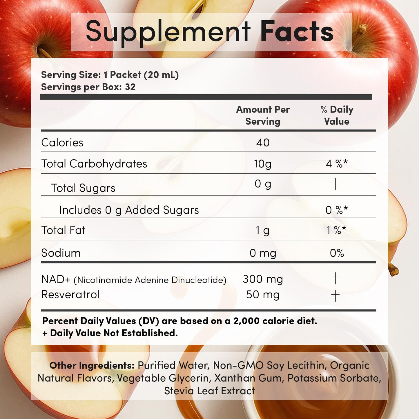 Vida Lifescience Liposomal NAD+ + Resveratrol — Vegan, Gluten-Free, Non-GMO (32 Packets)