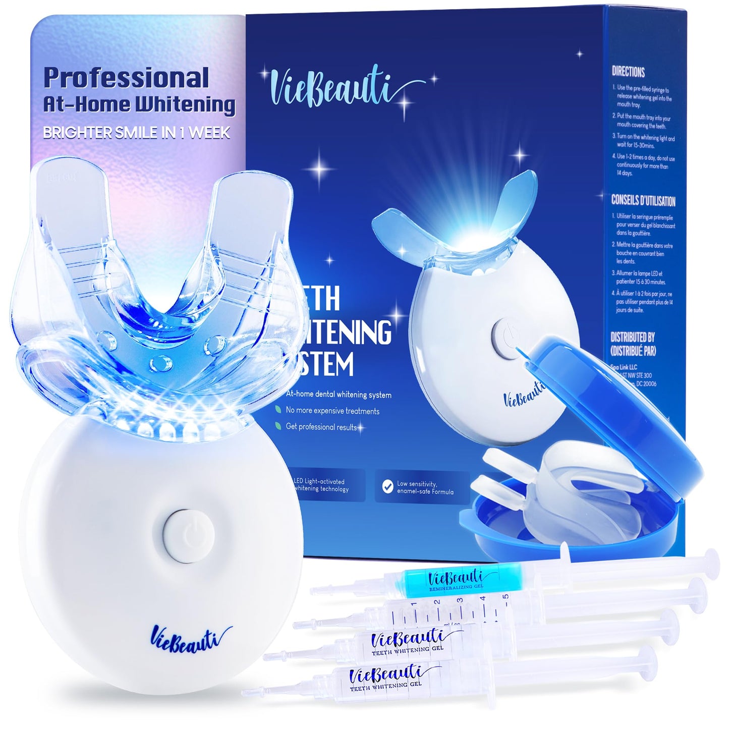 VieBeauti LED Teeth Whitening Kit – Sensitive Teeth, 35% Carbamide Peroxide