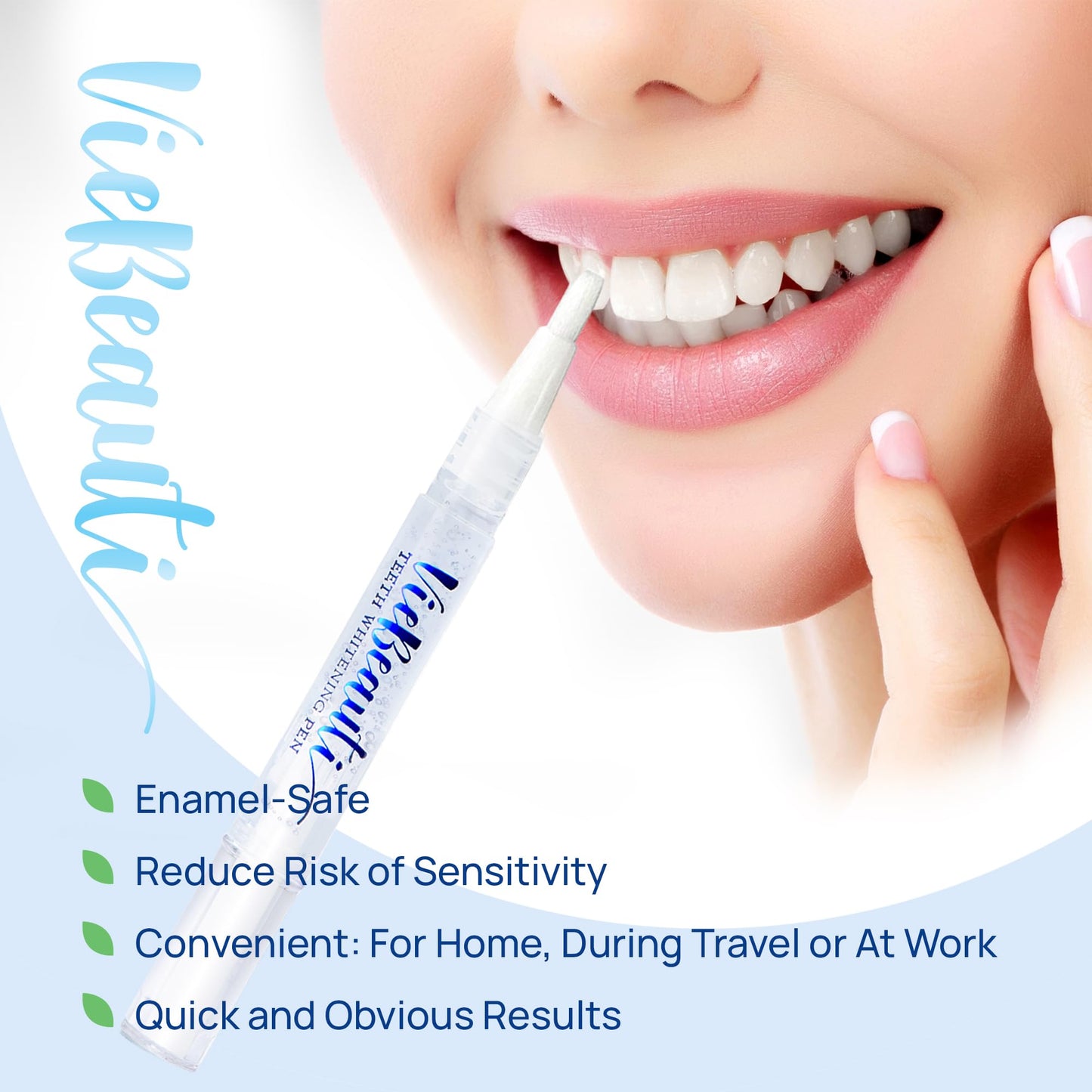 VieBeauti Teeth Whitening Pen (3 Pcs) – 30+ Uses, Safe & Painless, Travel-Friendly