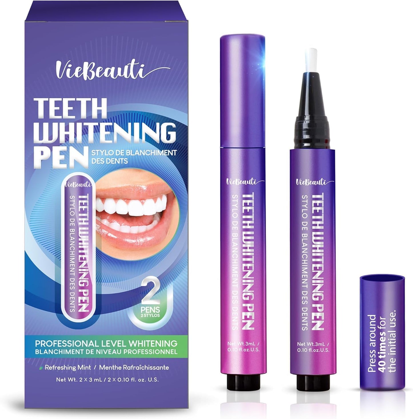 Viebeauti Teeth Whitening Pen Gel – Carbamide Peroxide for Sensitive Teeth (0.2 fl oz)