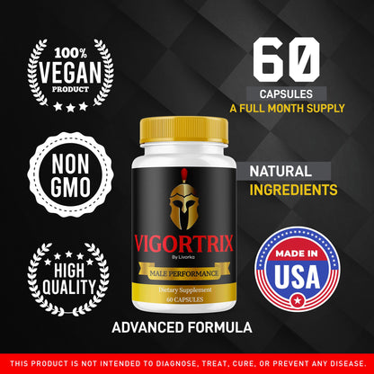 (2 Pack) Vigortrix Pills – Advanced Formula, 120 Capsules (2 Months)