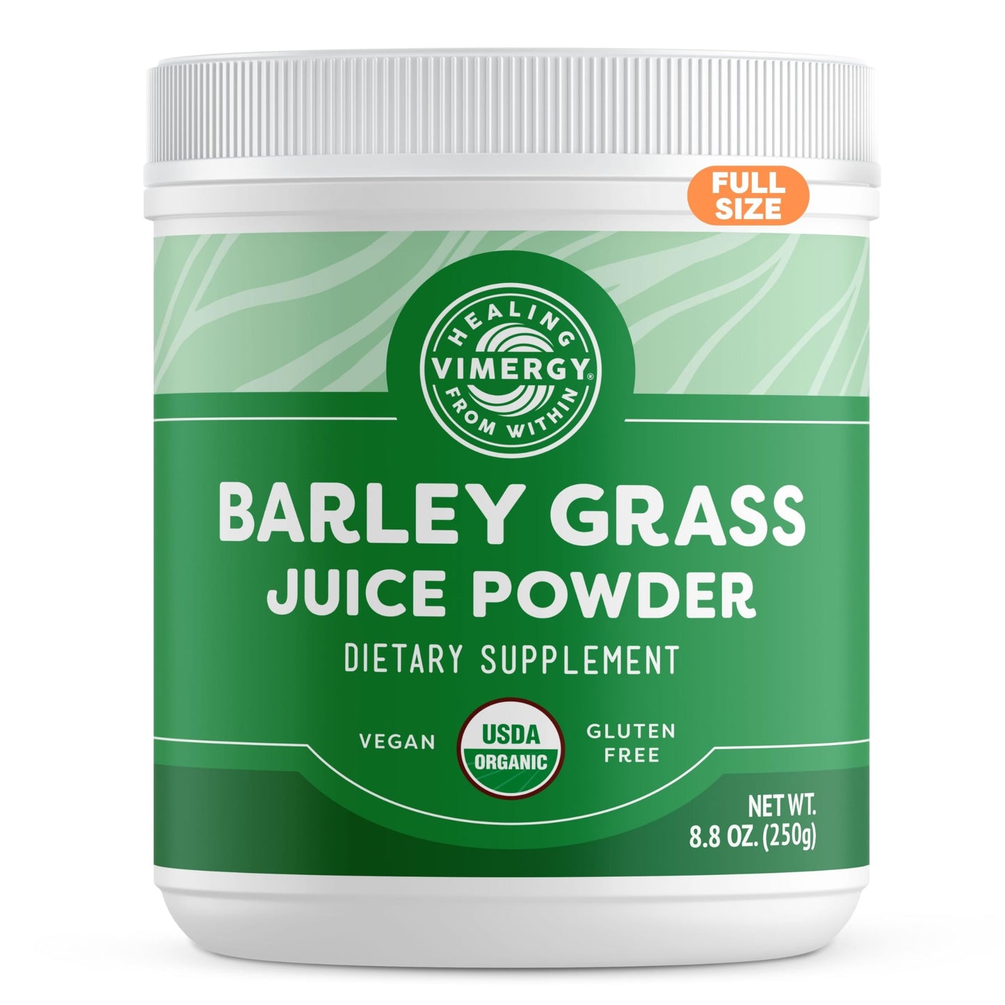 Vimergy Barley Grass Juice Powder – 0.8g per Serving, 312 Servings | Organic, Vegan, Gluten-Free, 250g Regular Size