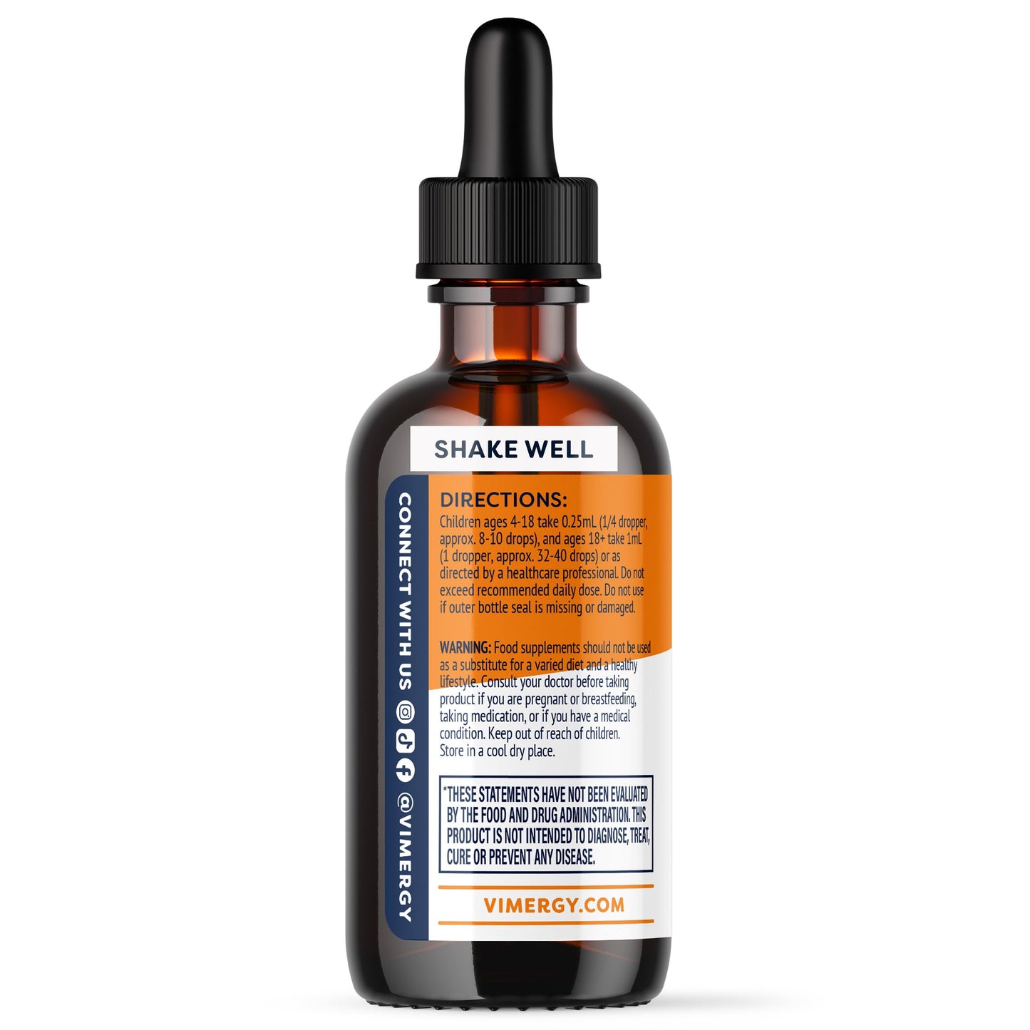 Vimergy Brain Body Recharge – D3, K2 & CoQ10 for Cellular Energy | Vegan, Gluten-Free, 55 mL