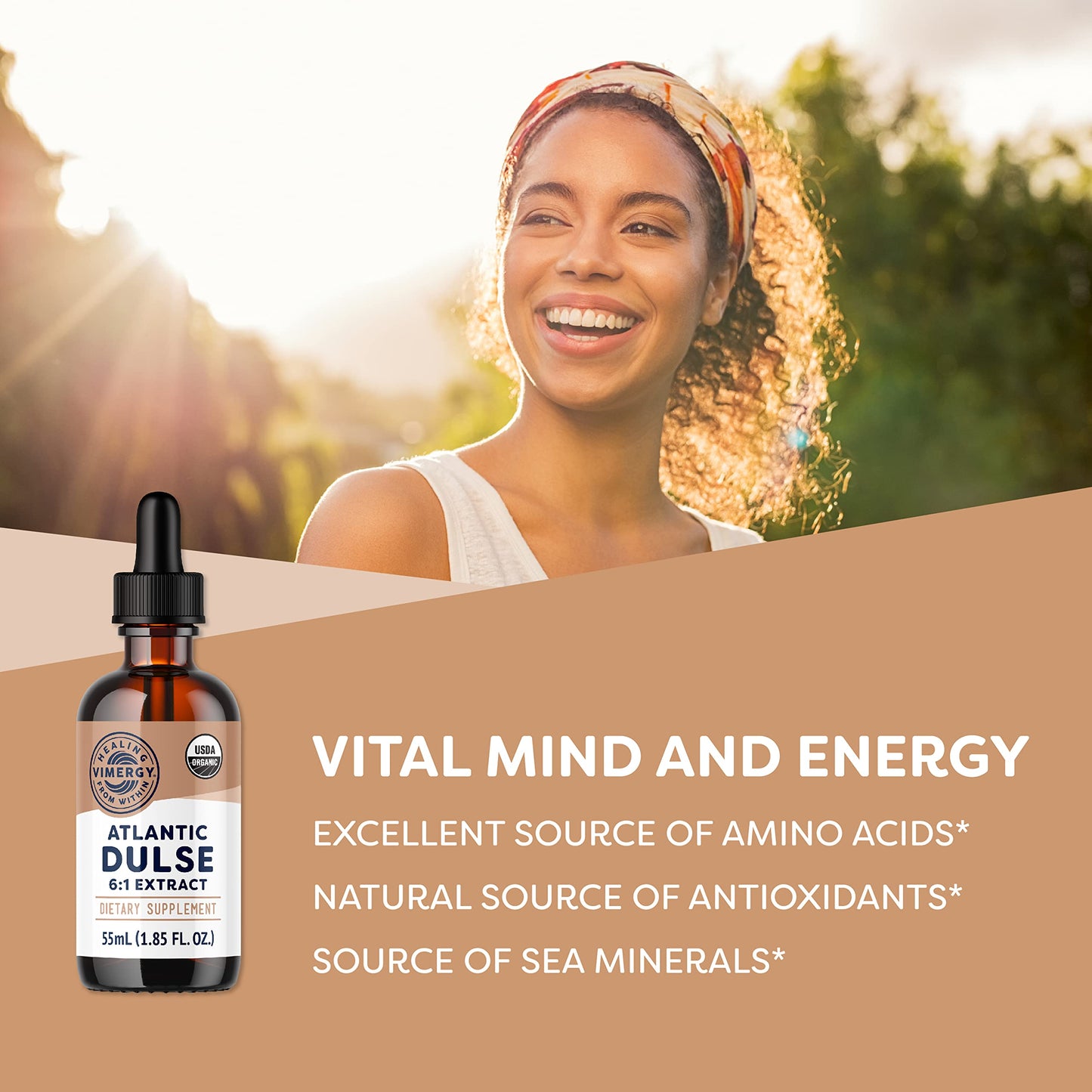 Vimergy USDA Organic Atlantic Dulse Liquid – Antioxidant Support, Vegan & Gluten-Free – 55 Servings (55 mL)