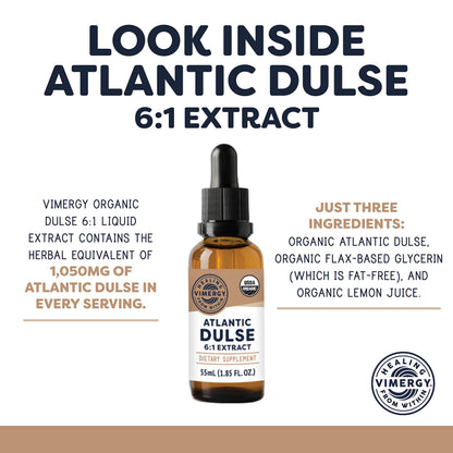 Vimergy USDA Organic Atlantic Dulse Liquid – Antioxidant Support, Vegan & Gluten-Free – 55 Servings (55 mL)