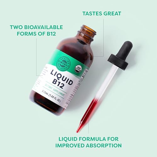 Vimergy Organic Liquid B12 2500 mcg – Vegan Methylcobalamin & Adenosylcobalamin, 115 Servings