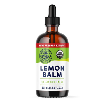 Vimergy Lemon Balm Tincture – USDA Organic, Alcohol-Free, 115 mL | Tea-Ready