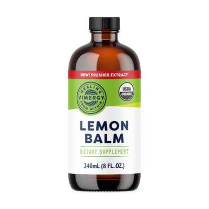 Vimergy USDA Organic Lemon Balm Tincture – Alcohol-Free, 240 mL
