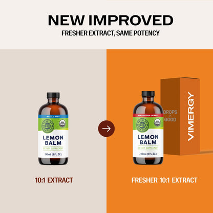 Vimergy USDA Organic Lemon Balm Tincture – Alcohol-Free, 240 mL