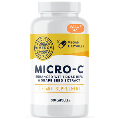Vimergy Micro-C Vitamin C Capsules – 500mg, 300 Count, Vegan, Kosher, Gluten-Free