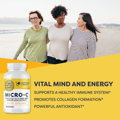 Vimergy Micro-C Vitamin C Capsules 500mg – Immune Support, Vegan & Kosher, 180 Capsules