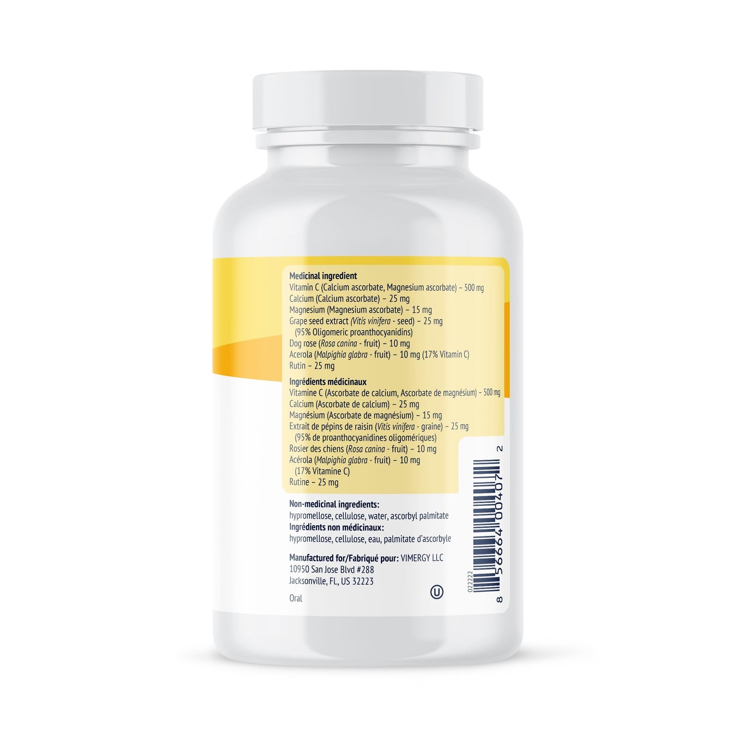 Vimergy Micro-C Vitamin C Capsules 500mg – Immune Support, Vegan & Kosher, 180 Capsules